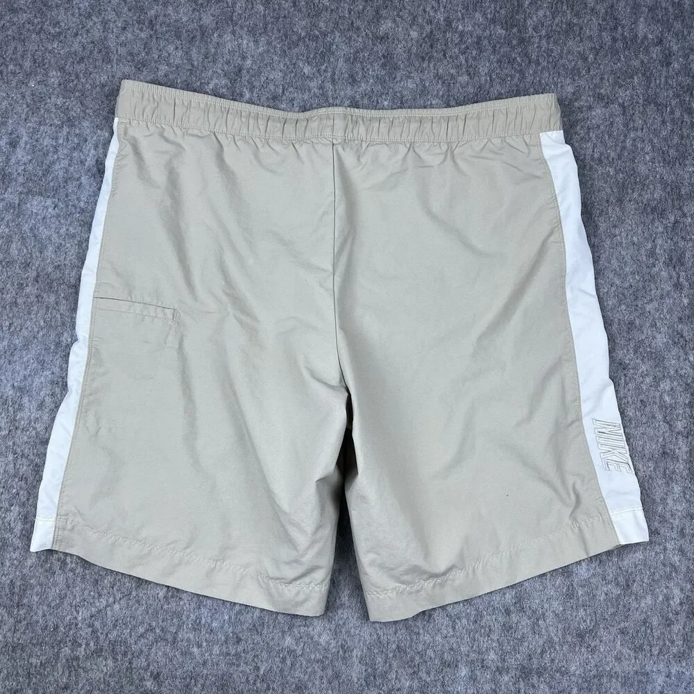Vtg Nike Men's Swim Trunks Board Shorts Tan Mesh Lined 10